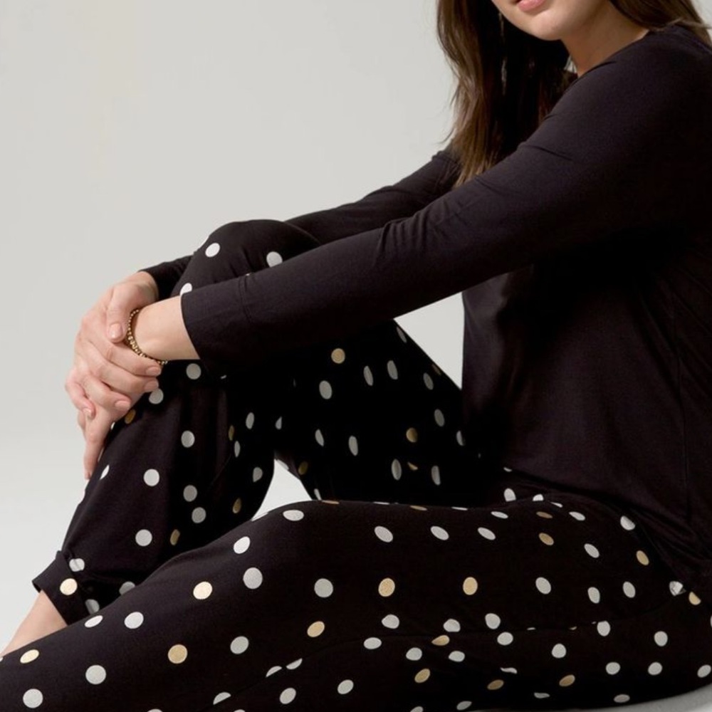 Soma Cool Nights Black and Gold Polka Dot Pjs - Picture 6 of 7
